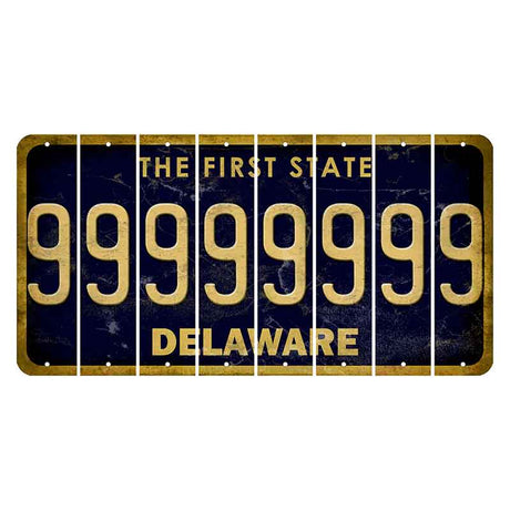 Delaware The First State Cut License Plate Strips (Set of 8) 9