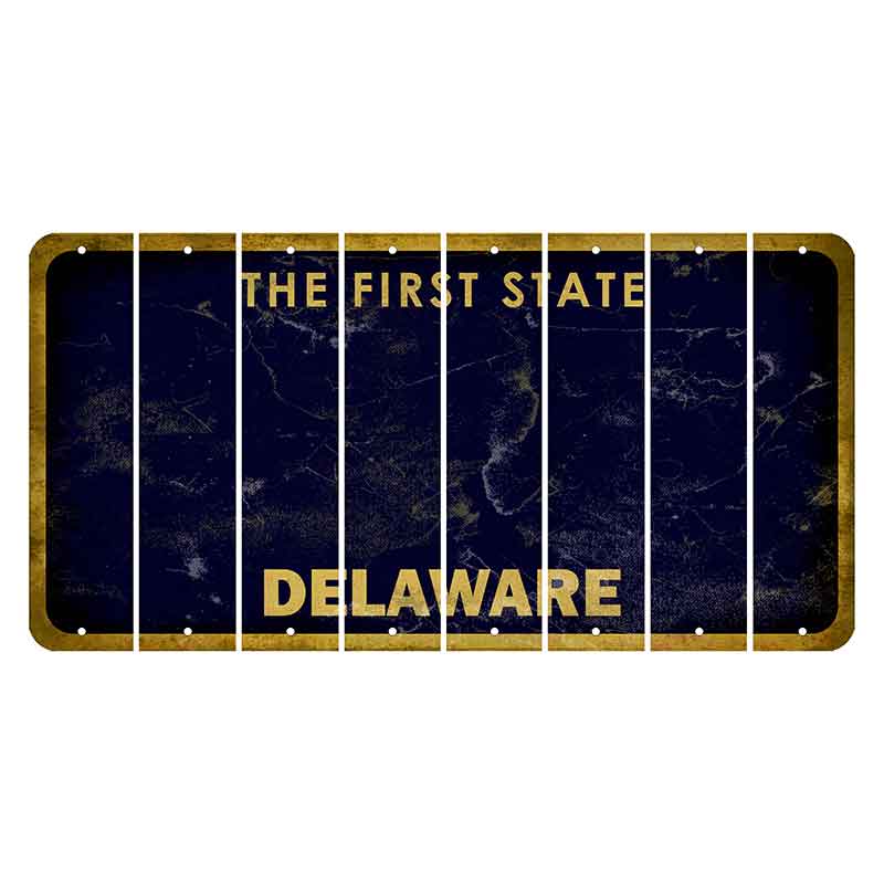 Delaware The First State Cut License Plate Strips (Set of 8) Blank