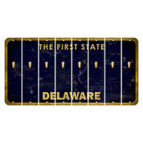 Delaware The First State Cut License Plate Strips (Set of 8) Apostrophe
