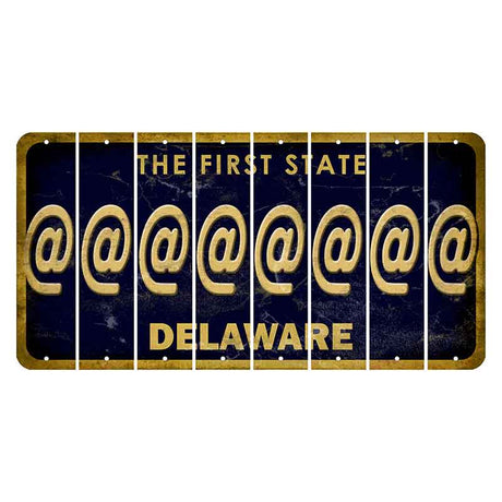 Delaware The First State Cut License Plate Strips (Set of 8) At Sign