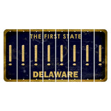 Delaware The First State Cut License Plate Strips (Set of 8) Exclamation Point