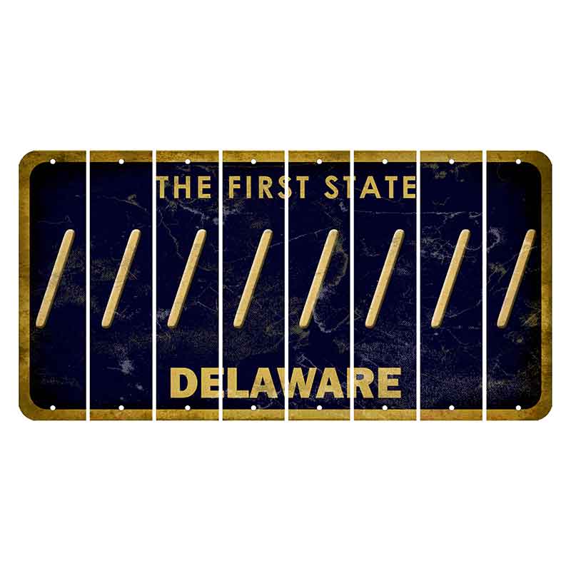 Delaware The First State Cut License Plate Strips (Set of 8) Forward Slash
