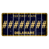 Delaware The First State Cut License Plate Strips (Set of 8) Hashtag