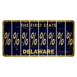 Delaware The First State Cut License Plate Strips (Set of 8) Percent Sign