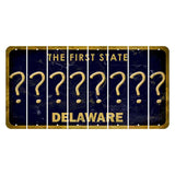 Delaware The First State Cut License Plate Strips (Set of 8) Question Mark