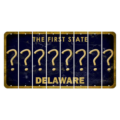 Delaware The First State Cut License Plate Strips (Set of 8) Question Mark