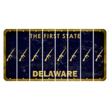 Delaware The First State Cut License Plate Strips (Set of 8) Revolver
