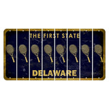 Delaware The First State Cut License Plate Strips (Set of 8) Teacher Apple