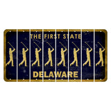 Delaware The First State Cut License Plate Strips (Set of 8) Lobster