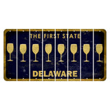 Delaware The First State Cut License Plate Strips (Set of 8) Whale