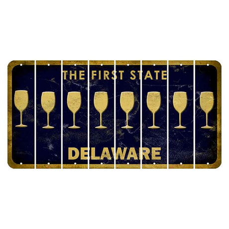 Delaware The First State Cut License Plate Strips (Set of 8) Whale