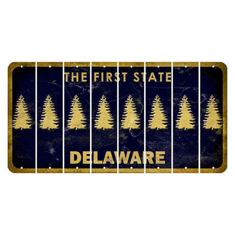 Delaware The First State Cut License Plate Strips (Set of 8) Pig
