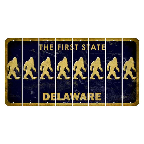 Delaware The First State Cut License Plate Strips (Set of 8) Bigfoot