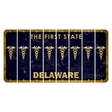 Delaware The First State Cut License Plate Strips (Set of 8) Caduceus