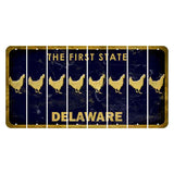 Delaware The First State Cut License Plate Strips (Set of 8) Chicken