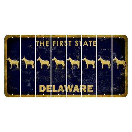 Delaware The First State Cut License Plate Strips (Set of 8) Donkey