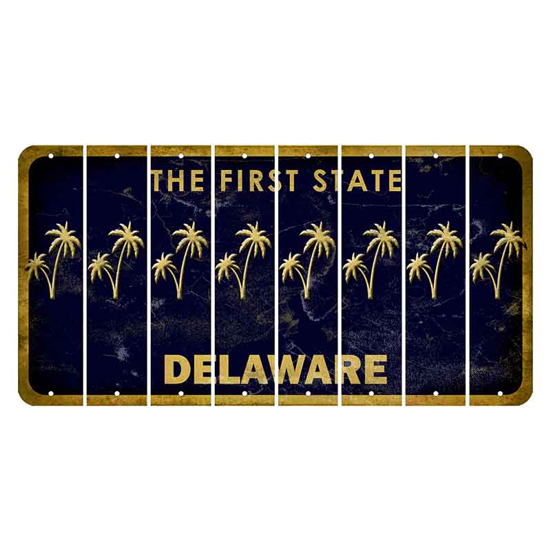 Delaware The First State Cut License Plate Strips (Set of 8) Music Note