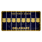 Delaware The First State Cut License Plate Strips (Set of 8) Pizza