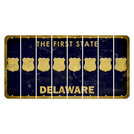 Delaware The First State Cut License Plate Strips (Set of 8) Pizza