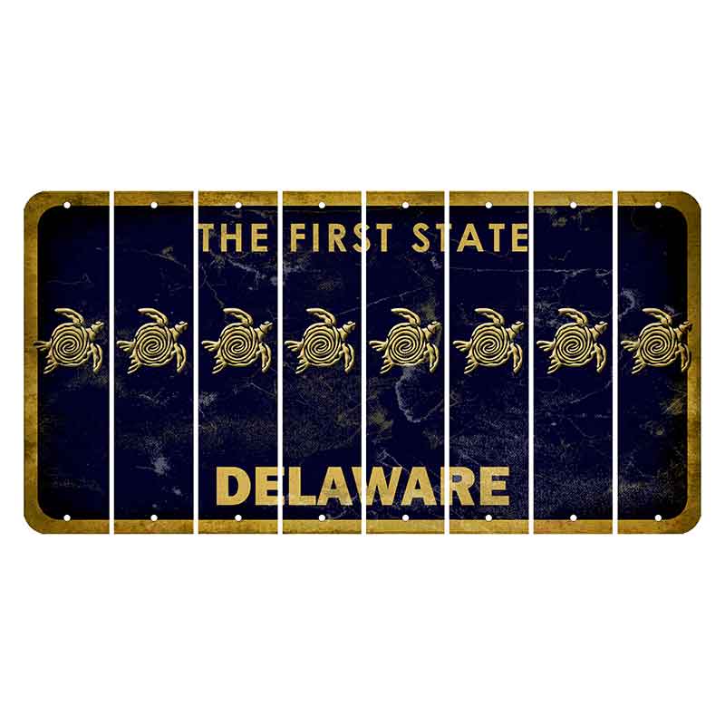 Delaware The First State Cut License Plate Strips (Set of 8) Seahorse