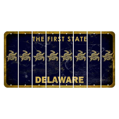 Delaware The First State Cut License Plate Strips (Set of 8) Seahorse
