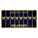 Delaware The First State Cut License Plate Strips (Set of 8) Butterfly