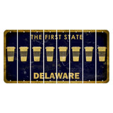 Delaware The First State Cut License Plate Strips (Set of 8) Lantern