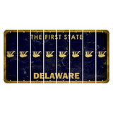 Delaware The First State Cut License Plate Strips (Set of 8) Skull & Bones