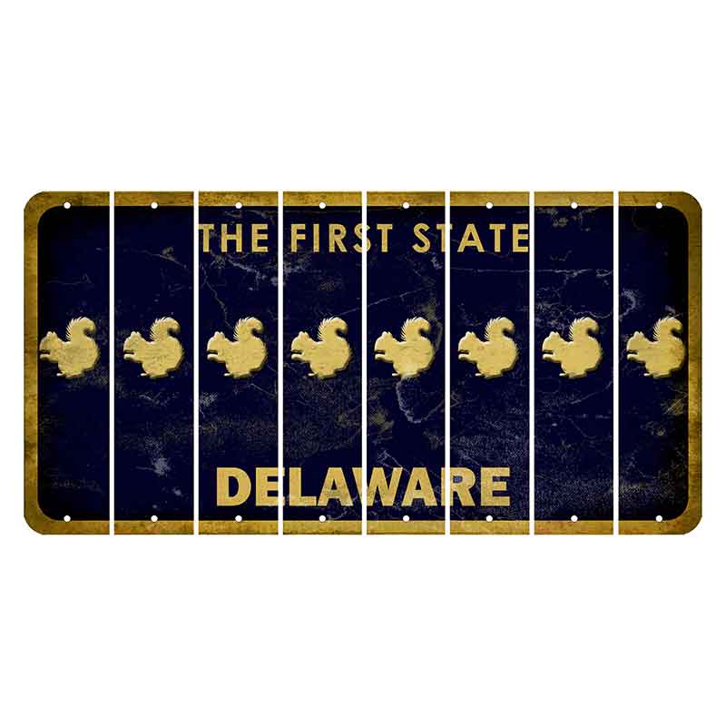 Delaware The First State Cut License Plate Strips (Set of 8) Spider