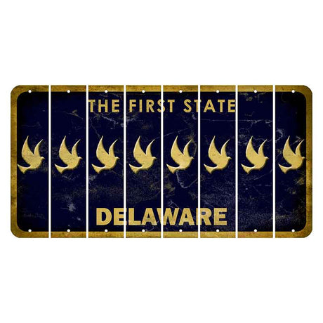 Delaware The First State Cut License Plate Strips (Set of 8) Dove