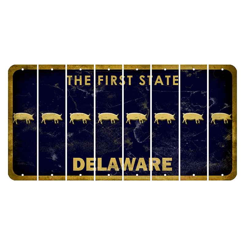 Delaware The First State Cut License Plate Strips (Set of 8) Pickleball