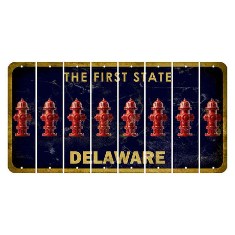 Delaware The First State Cut License Plate Strips (Set of 8) Fire Hydrant