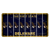 Delaware The First State Cut License Plate Strips (Set of 8) Bald Eagle