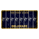 Delaware The First State Cut License Plate Strips (Set of 8) Sugar Skull