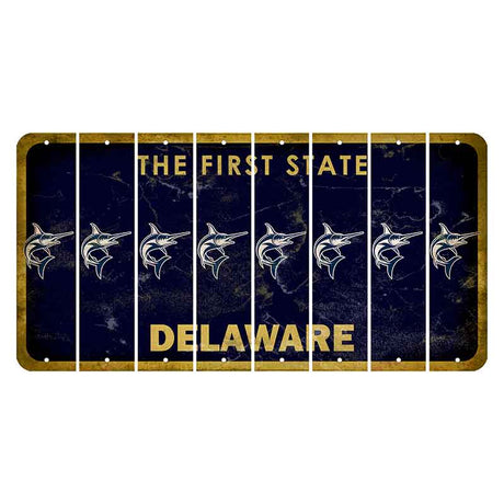 Delaware The First State Cut License Plate Strips (Set of 8) Sugar Skull
