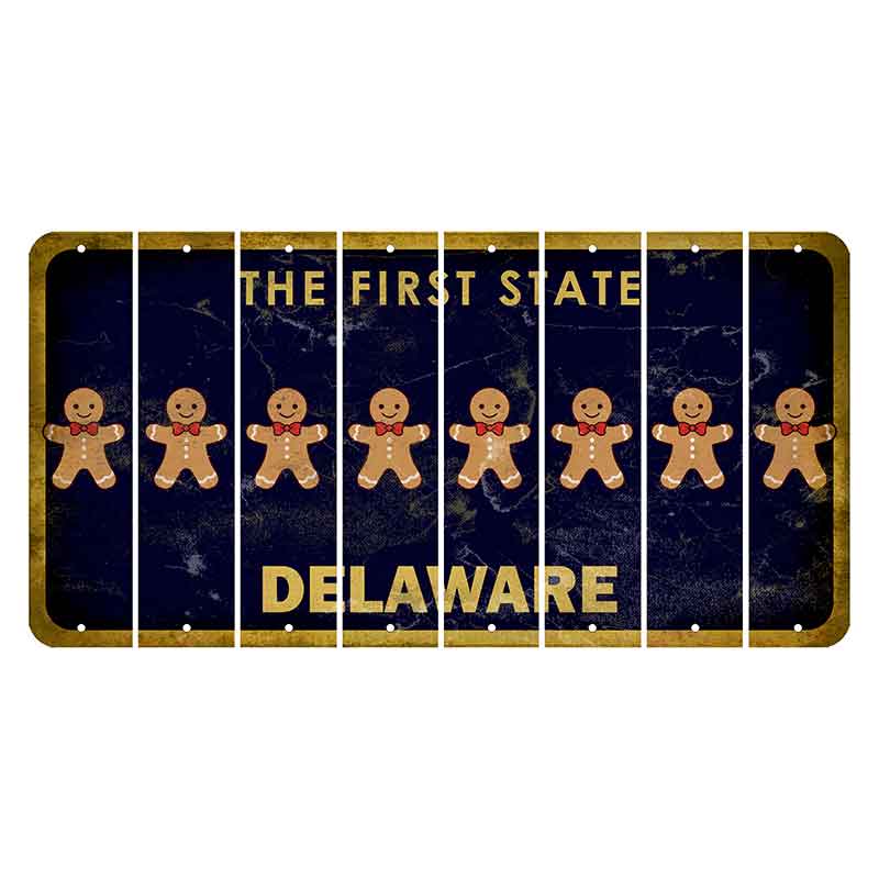 Delaware The First State Cut License Plate Strips (Set of 8) Gingerbread Man