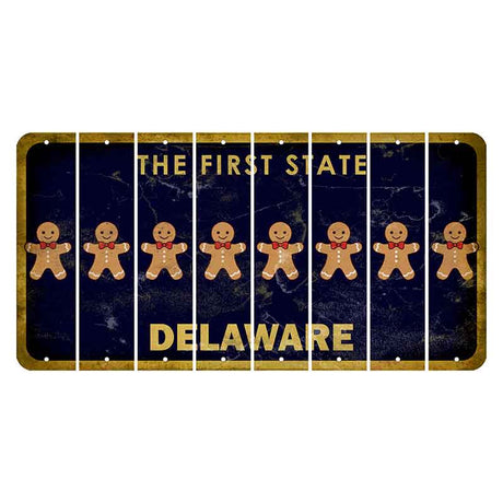 Delaware The First State Cut License Plate Strips (Set of 8) Gingerbread Man