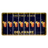 Delaware The First State Cut License Plate Strips (Set of 8) Cocktail