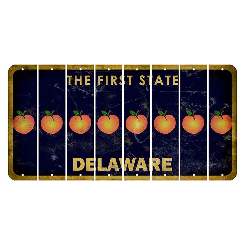 Delaware The First State Cut License Plate Strips (Set of 8) Peace Sign