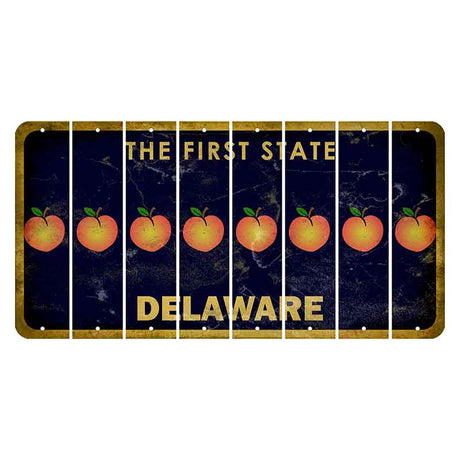 Delaware The First State Cut License Plate Strips (Set of 8) Peace Sign