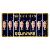 Delaware The First State Cut License Plate Strips (Set of 8) Middle Finger