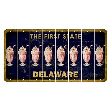 Delaware The First State Cut License Plate Strips (Set of 8) Middle Finger