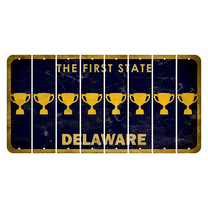 Delaware The First State Cut License Plate Strips (Set of 8) Train