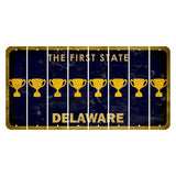 Delaware The First State Cut License Plate Strips (Set of 8) Train