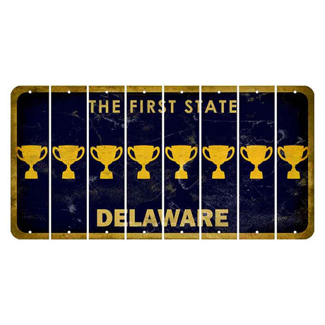 Delaware The First State Cut License Plate Strips (Set of 8) Train
