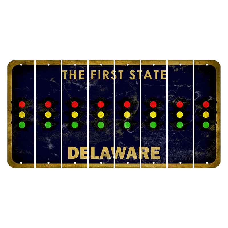 Delaware The First State Cut License Plate Strips (Set of 8) Tractor
