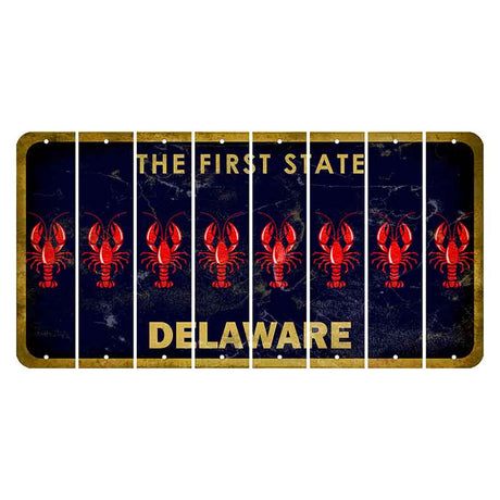 Delaware The First State Cut License Plate Strips (Set of 8) Liberty Bell