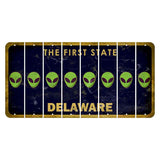 Delaware The First State Cut License Plate Strips (Set of 8) Alien
