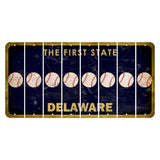 Delaware The First State Cut License Plate Strips (Set of 8) Baseball