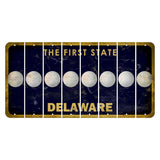 Delaware The First State Cut License Plate Strips (Set of 8) Golfball